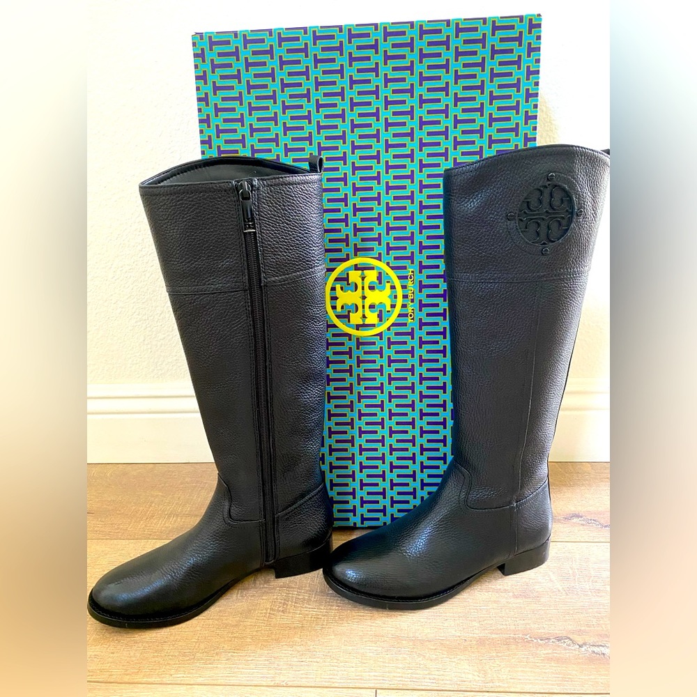 Tory Burch Womens Kiernan Riding Boot Black size 7M